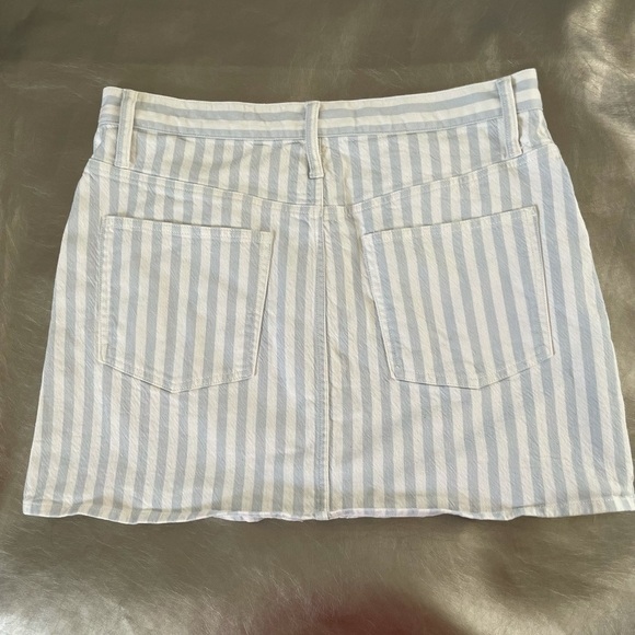 Madewell Stretch A-Line Mini Skirt in Pompano Stripe: Button-Front Edition - Picture 6 of 11